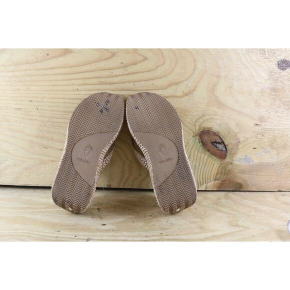 Volatile Sandals Womens Sz 9 Brown Basket Weave Platform Wedge Thong Shoes - Picture 8 of 9